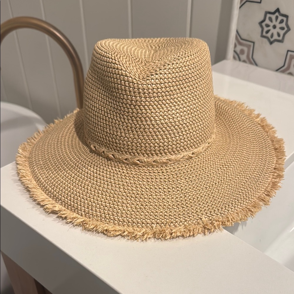 Eric Javits Tan Woven Sun Hat